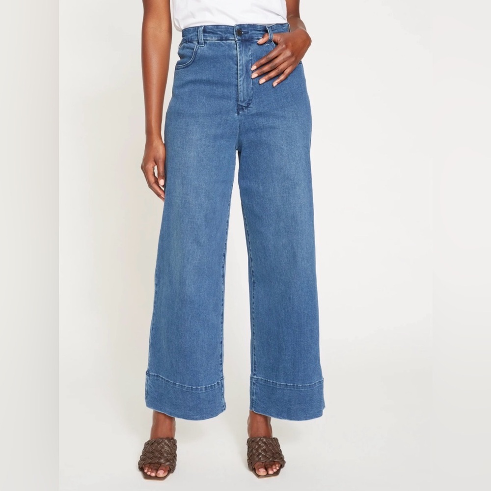 Universal Standard Blue 4XS(00-0) CARRIE HIGH RISE WIDE LEG JEANS - Picture 2 of 11